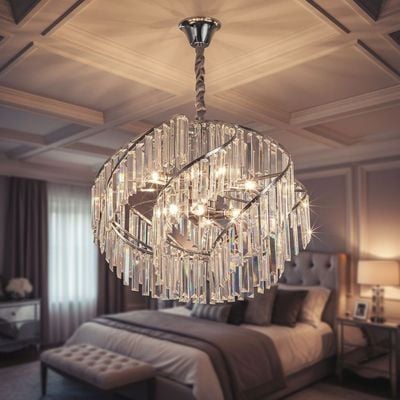Deema 8 Lights Crystal Chandelier 60Cm-Chrome