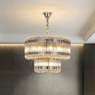 Damas 11 Lights Glass Chandelier 60Cm-Chrome