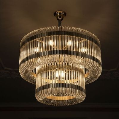 Damas 11 Lights Glass Chandelier 60Cm-Gold
