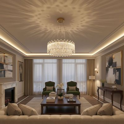 Reema LED Crystal  Chandelier With 3 Color Dimmable Light 60cm-Chrome Reema LED Crystal  Chandelier With 3 Color Dimmable Light 60cm-Chrome