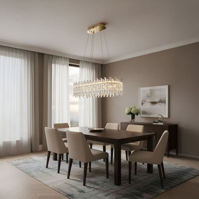 Reema LED Crystal Chandelier With 3 Color Dimmable Light 100cm-Chrome