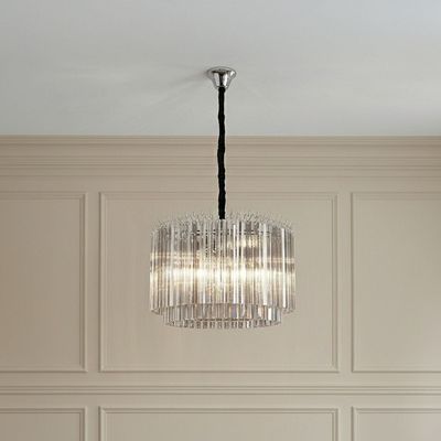 Cindy 12 Light Glass Chandelier 60cm -Smoke glass