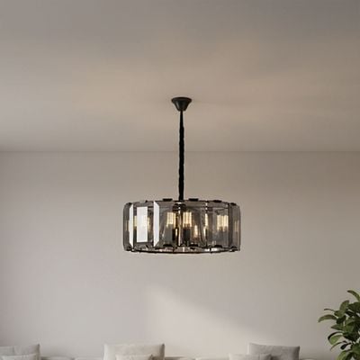 Oslo 12 Light Glass chandelier 60cm -Smoke glass