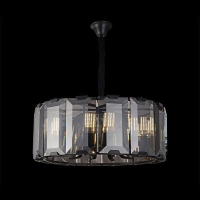 Oslo 12 Light Glass chandelier 60cm -Smoke glass