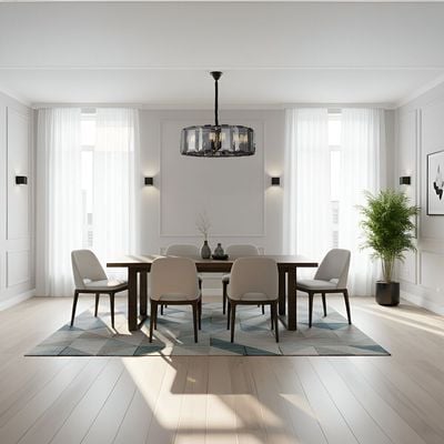 Oslo 12 Light Glass chandelier 60cm -Smoke glass