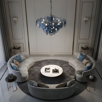 Bergamo 12 Lights Modern Glass Chandelier-Smoke Grey