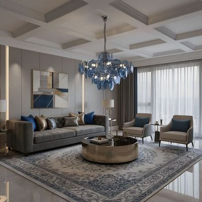 Bergamo 12 Lights Modern Glass Chandelier-Smoke Grey