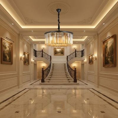 Rivoli 6 Lights Crystal Chandelier 60cm-Amber Black