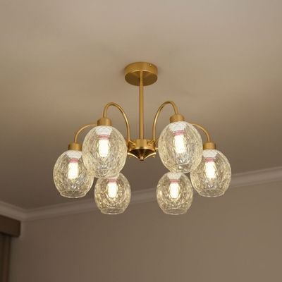 Monza Modern Glass Chandelier 60cm- Black Gold