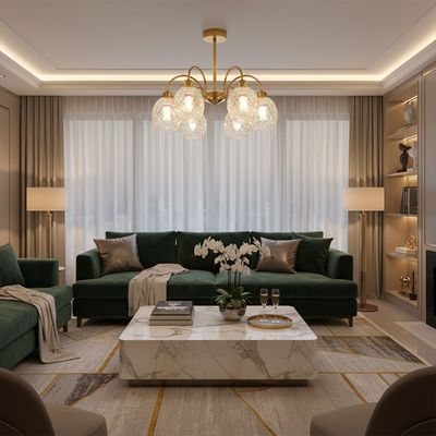 Monza Modern Glass Chandelier 60cm- Black Gold