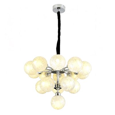 Sienna 16 Light Modern Glass Chandelier 60cm- White Silver