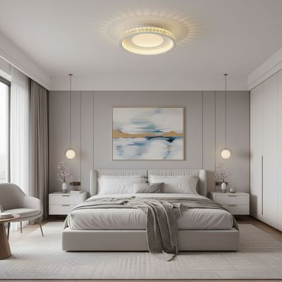 Iris Modern LED Celing Light-White Silver