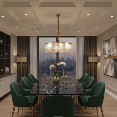 Spencer Modern Glass Chandelier 60cm- Copper Gold