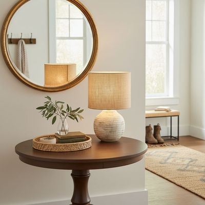 Mabel Ceramic Table Lamp ML256239 D25x40cm Beige E27