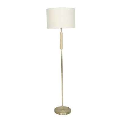 Nordica Faux Travertine Floor Lamp ML256246 D36x155cm Brass Gold E27