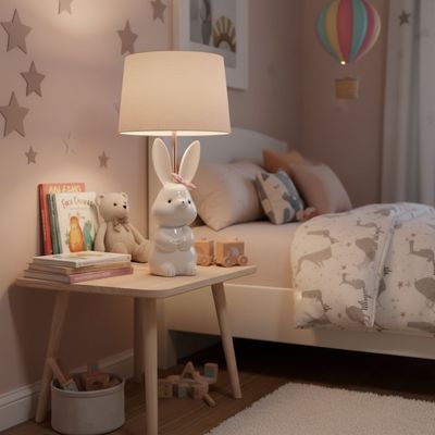 Bunny Resin Rabbit Table Lamp ML256253 D23x38cm White E27