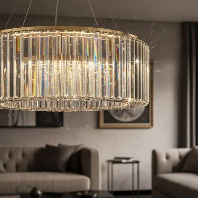 Gala Led Crystal Chandelier W/3 Color Dimmable Light 60Cm-Chrome