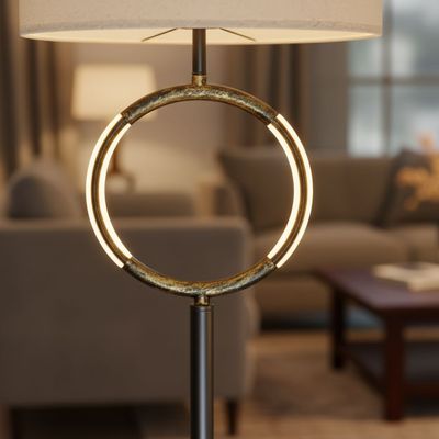 Fidel Metal Floor Lamps With LED Lights & E27 Bulb -150cm