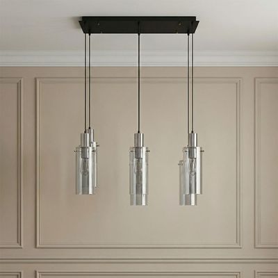 Delight 6 Lights Glass Chandelier - 70cm Smoke Black