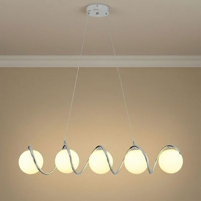 Opal Glass Chandelier - 70Cm Chrome