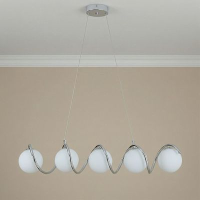 Opal Glass Chandelier - 70Cm Chrome