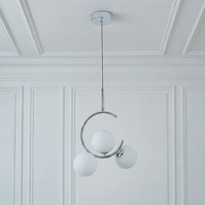 Opal Glass Pendant - Chrome