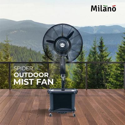 Milano SpiderMist Fan 26" Black Combo Offer