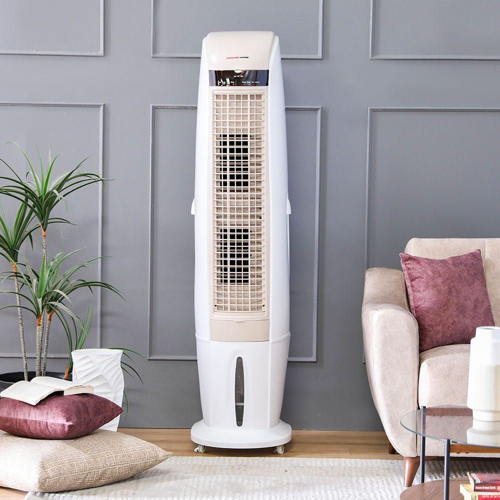 Evaporative air store cooler for home