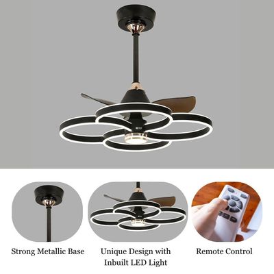 Dora Ceiling Fan Chandelier - Black