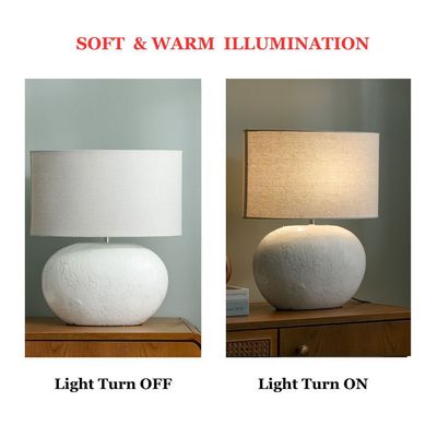Hugo Terracotta Table Lamp - 44x21.5x53 cm -  White -  With 2-Year Warranty 