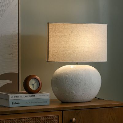 Hugo Terracotta Table Lamp - White - 44x21.5x53 cm - With 2-Year Warranty