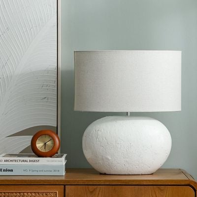 Hugo Terracotta Table Lamp - White - 44x21.5x53 cm - With 2-Year Warranty