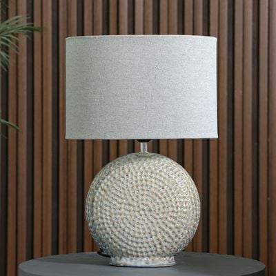 Hugo Ceramic Table Lamp - Grey - 30x20x45.5 cm - With 2-Year Warranty