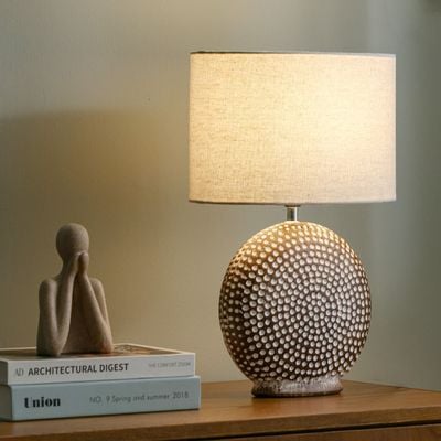 Hugo Ceramic Table Lamp 30*21*46.5Cm E27 Brown White 451-6