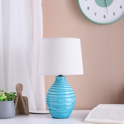 Hugo Ceramic Table Lamp - Green - 23x23x40 cm - With 2-Year Warranty 