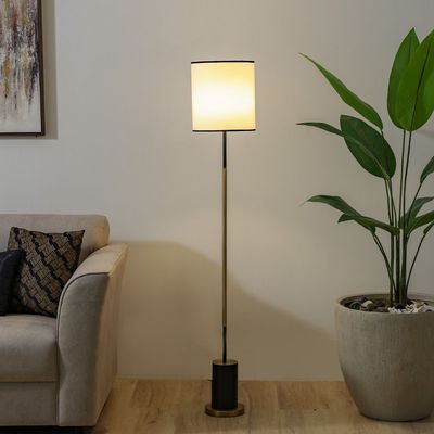 Hampton Metal Floor Lamp - Gold/Black - 28x157 cm - With 2-Year Warranty