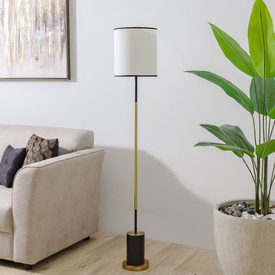 Hampton Metal Floor Lamp - Gold/Black - 28x157 cm - With 2-Year Warranty