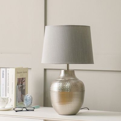 Hampton Metal Table Lamp Metal - Silver - 33x53 cm - With 2-Year Warranty