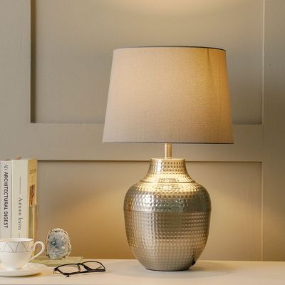 Hampton Metal Table Lamp Metal - Silver - 33x53 cm - With 2-Year Warranty