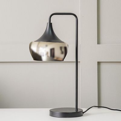 Bella Glass Table Lamp - Smoke/Black - 22x22x52 cm - With 2-Year Warranty