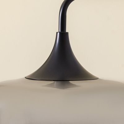 Bella Glass Floor Lamp - Smoke/Black - 30.5x30.5x161 cm 