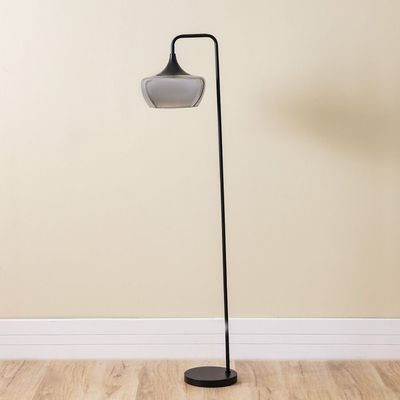 Bella Glass Floor Lamp Smoke/Black 30.5X30.5X161Cm Fl23607