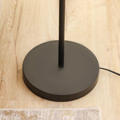 Bella Glass Floor Lamp - Smoke/Black -  30.5x30.5x176 cm - With 2-Year Warranty 
