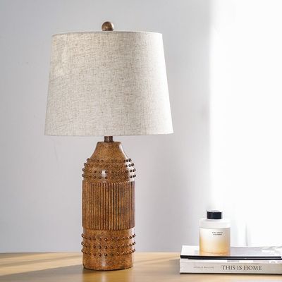 Hugo Poly Resin Table Lamp - Brown/Beige - 33x33x61 cm - With 2-Year Warranty