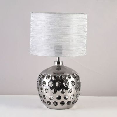 Hugo Ceramic Table Lamp 28X28X45.5 E27 Sliver Wt23229