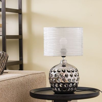 Hugo Ceramic Table Lamp 28X28X45.5 E27 Sliver Wt23229