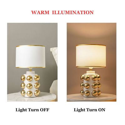 Hugo Ceramic Table Lamp - White - 28x28x47 cm 