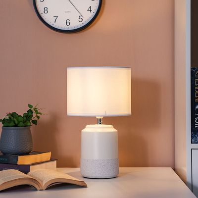 Hugo Ceramic Table Lamp - White - 20x20x36 cm - With 2-Year Warranty