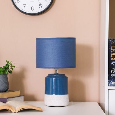 Hugo Ceramic Table Lamp - Blue - 20x20x36 cm - With 2-Year Warranty