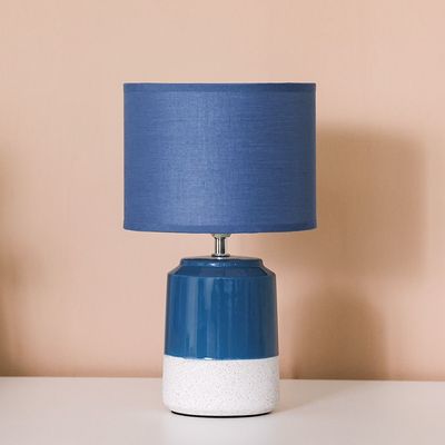 Hugo Ceramic Table Lamp - Blue - 20x20x36 cm - With 2-Year Warranty